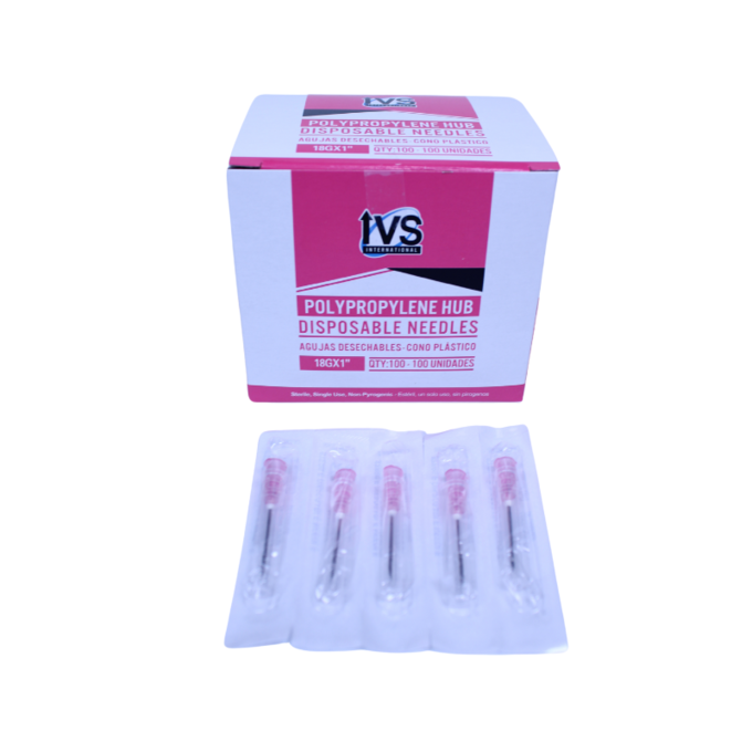 Ideal Poly Hub Disposable Needles 18Gx1" | 100 Count